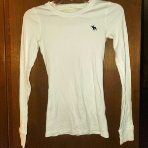 Abercrombie & Fitch White Long Sleeve Top. Size Small. Y2K!